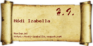 Hódi Izabella névjegykártya